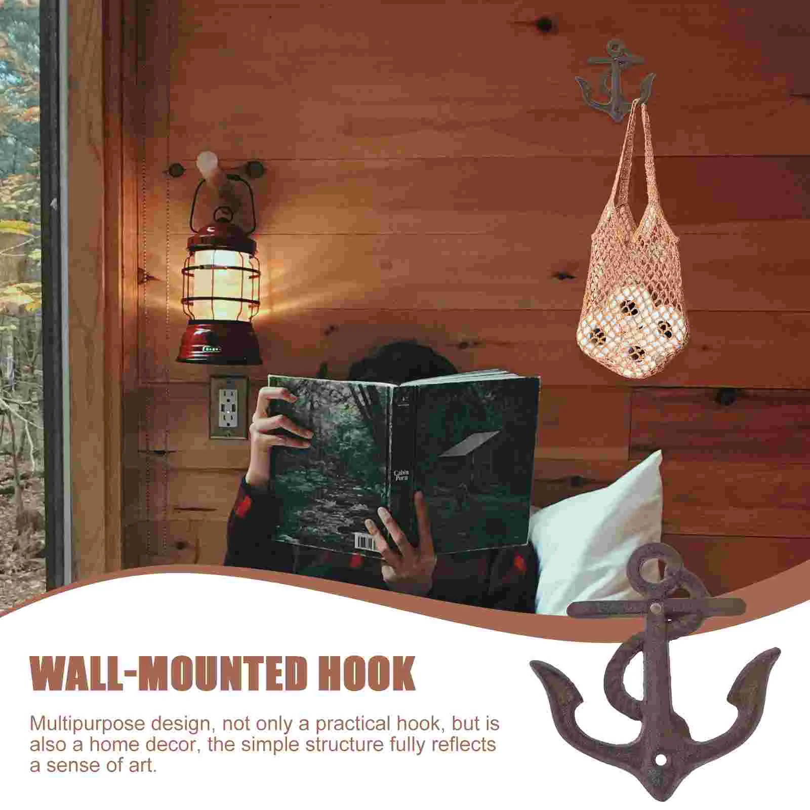 Homedecor Wall Hooks Heavy Duty Rustic Cast Iron Coat Hanger Kitchen Creative Key Anchor for