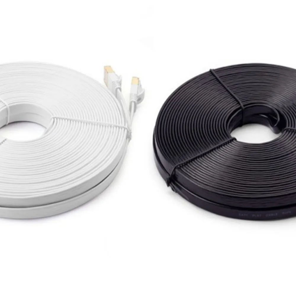 Professional Cat7 Ethernet Patch Cable Flat Design 10Gbps Lan Wire RJ45 Internet Cord For Gaming Setup Data Center