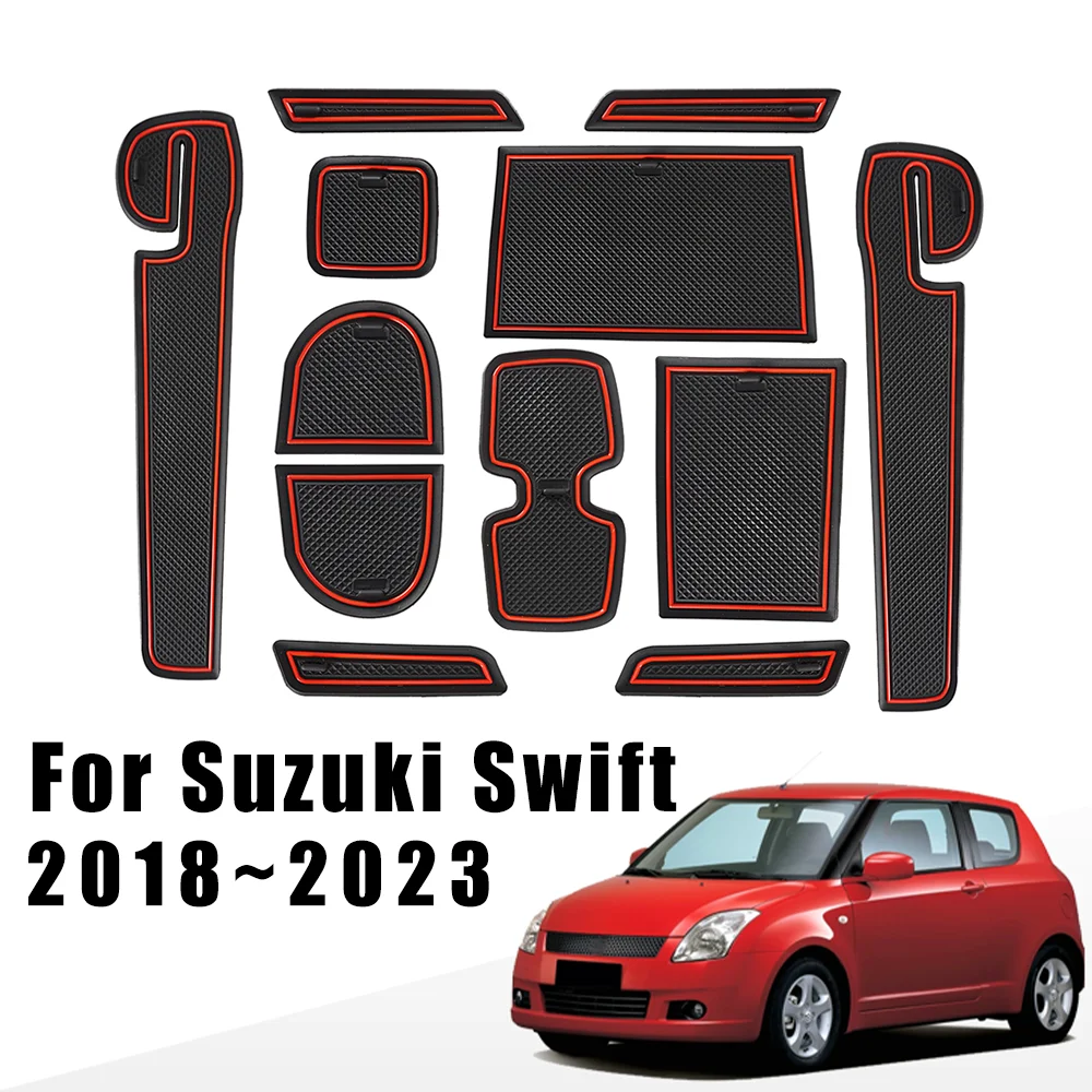 Car Gate Groove Pad For Suzuki Swift 2018 2019 2020 Accessories Car Door Slot Mats Console Cup Holder Coaster For Car Non Slip