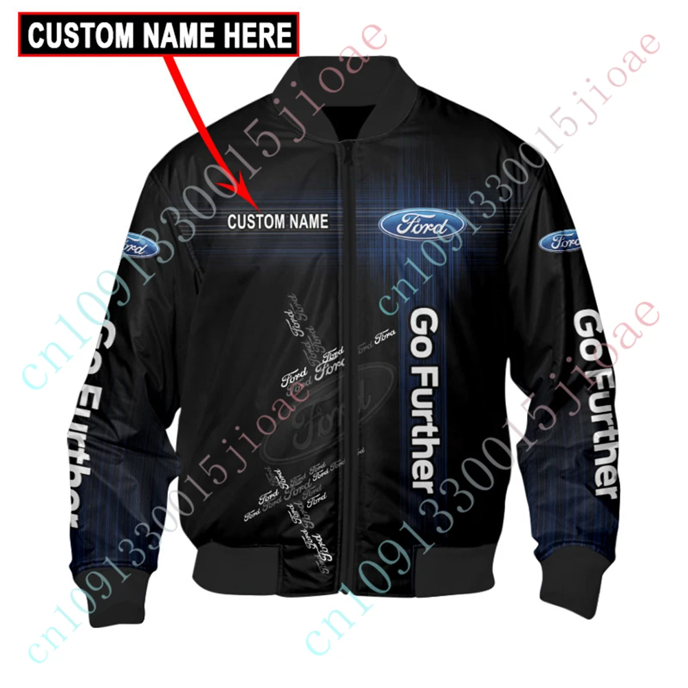 Ford Jackets For Men's Clothing Harajuku Parkas Windbreaker Bomber Jacket Techwear Baseball Uniform Thick Coat Custom Logo