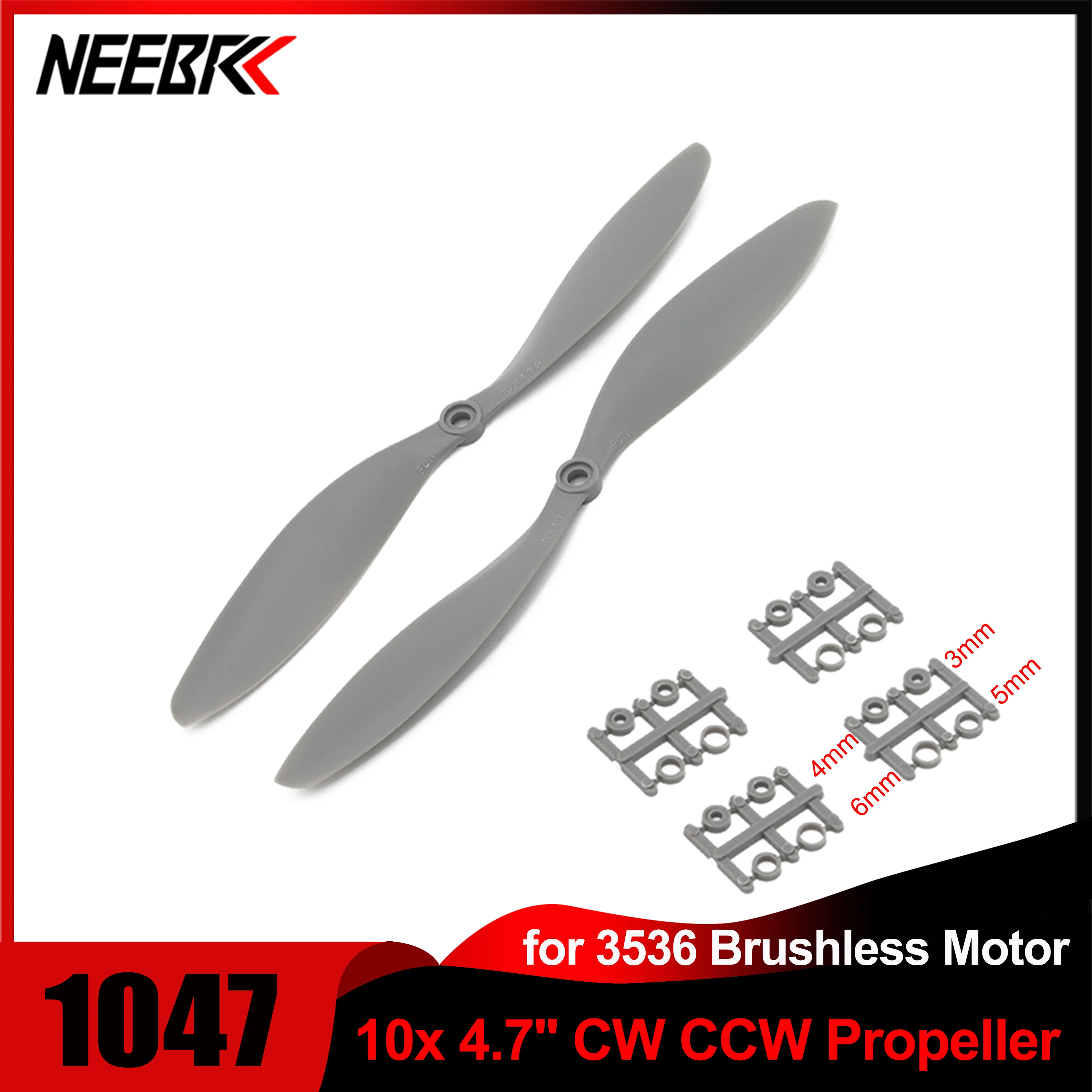 

NEEBRC 1/2/4 Pairs 1047 Propellers 10x4.7 Low Noise CW CCW 2 Blades for FPV Racing Drone Quadcopter F450 RC Brushless 3536 Motor