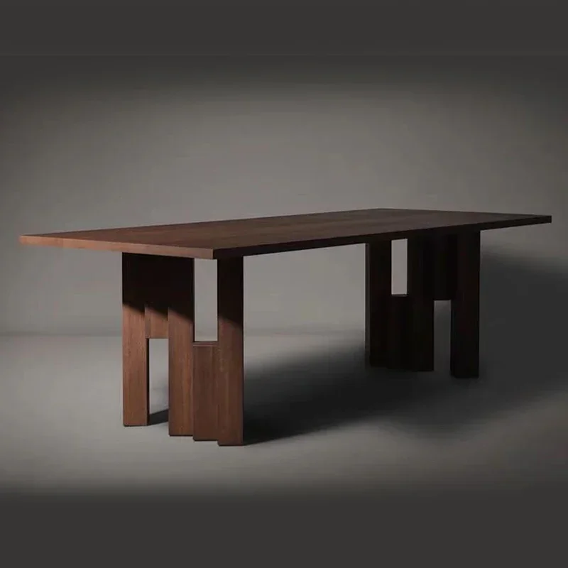 

Французский минимализм, обеденный стол из цельного дерева, современный роскошный стол для гостиной, оригинальный дизайнер, мебель для дома FYDT