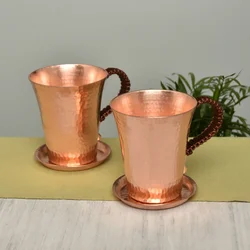 350ML Handmade Pure Copper Beer Coffee Mugs Hammered Moscow Mule Cup Drinkware