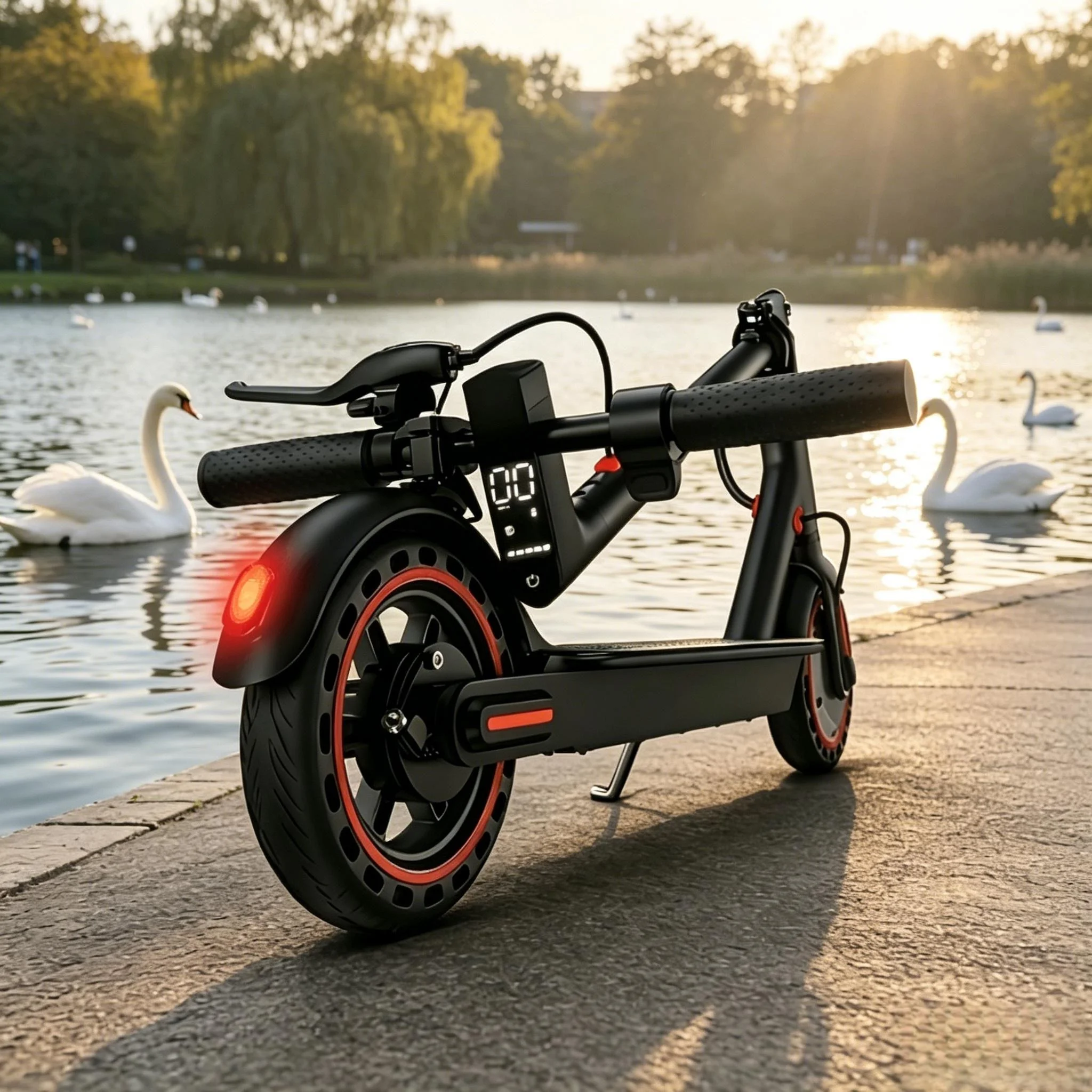 

Solid Tire Adult Electric Scooter - 350W Motor, 15-20 Miles Range, Foldable App-Enabled E-Scooter For Daily Commuting