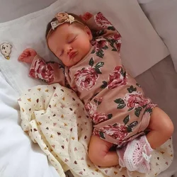 48CM Finished Reborn Baby Doll Rosalie Girl 3D Skin Visible Veins Lifelike Vinyl Newborn With Doll Accessories Toy Age 3+