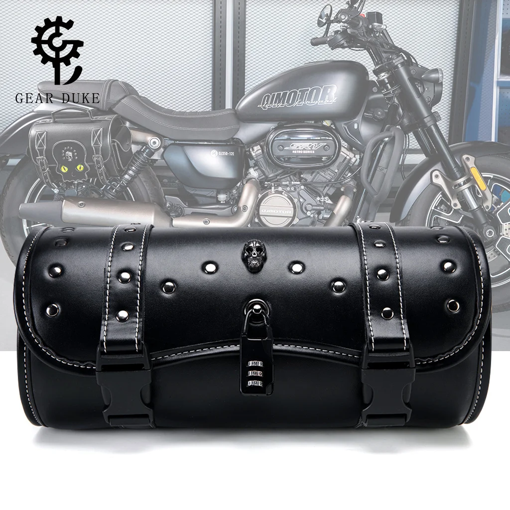 

Punk retro anti-theft motorcycle hanging bag PU leather motorcycle outdoor riding electric bike modification hanging bag