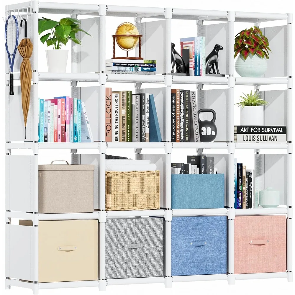 Book Shelf, Storage Organizer, Metal Cube Bookshelf, DIY Bookcase, Tall Book Case