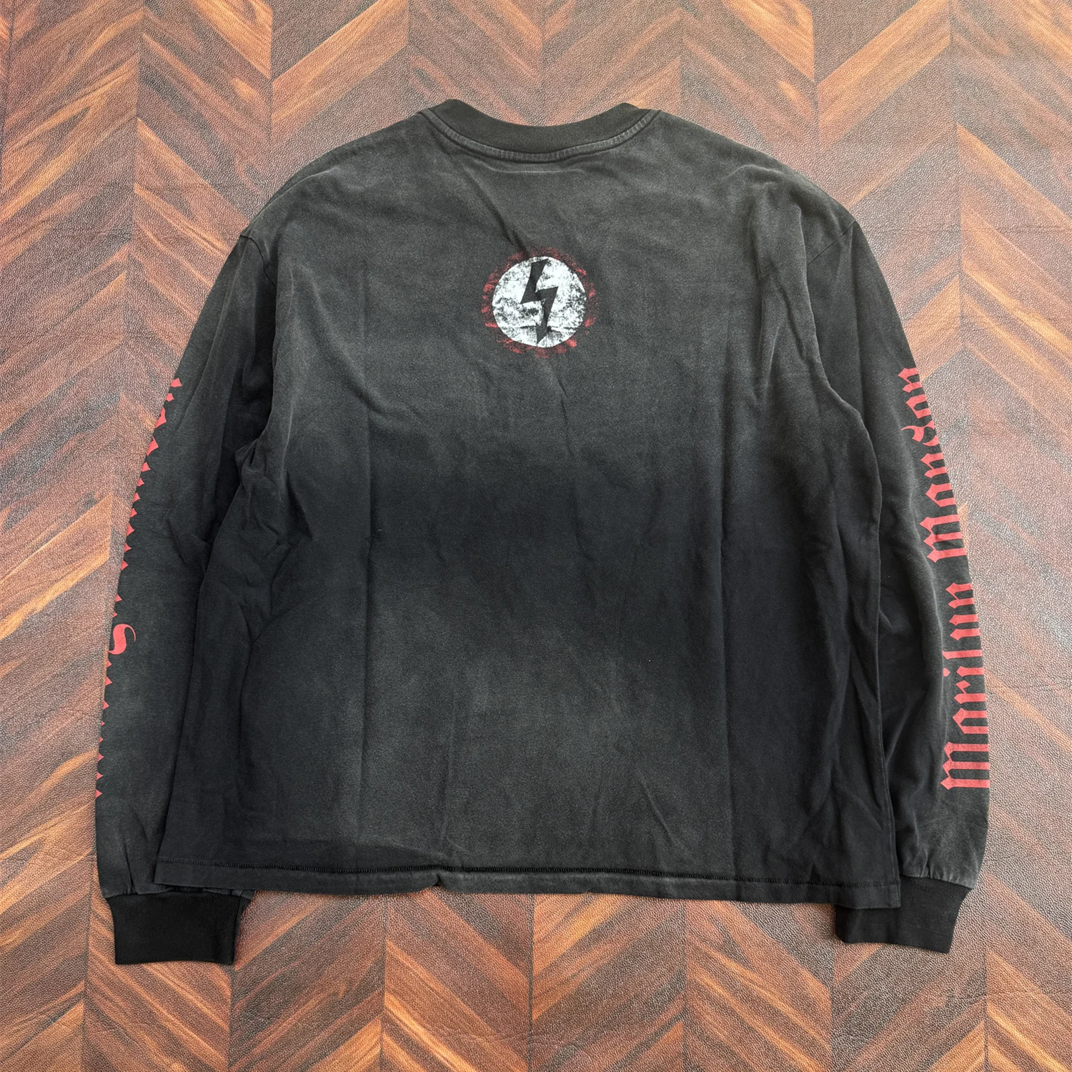 26SS SMX6 Old Carbon Ash Streetwear Vintage Long Sleeves Tee Manson Joint Name Casual Oversize Tops T Shirt for Men Unisex
