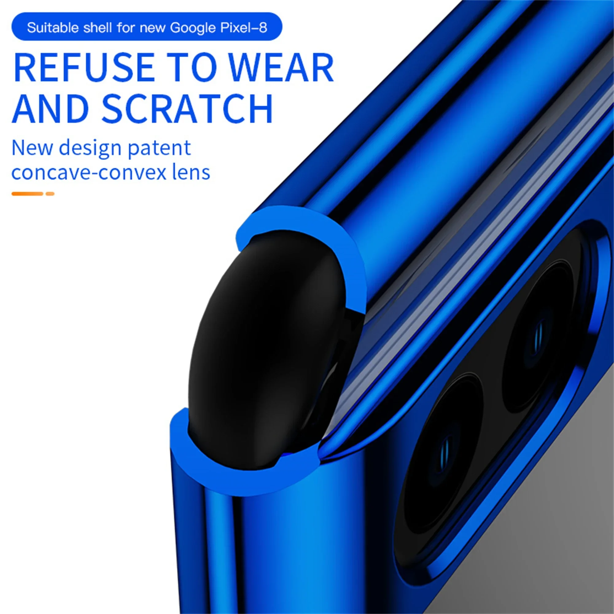 Funda de teléfono magnética transparente con revestimiento delgado para Google Pixel 9Pro 9 8Pro 8A 8 7Pro 7A 7 6A 5A cubierta de soporte de anillo de Metal