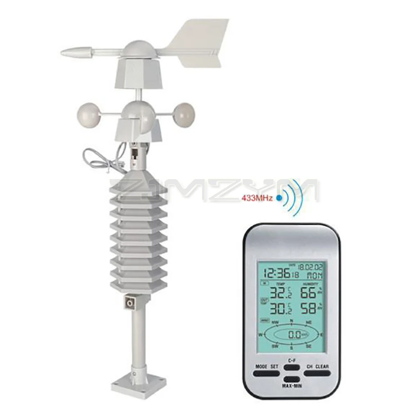 Professional Wireless Weather Station Anemometer Out Wind Speed Direction Sensor Digital Wind Chill Temperature Humidity Meter