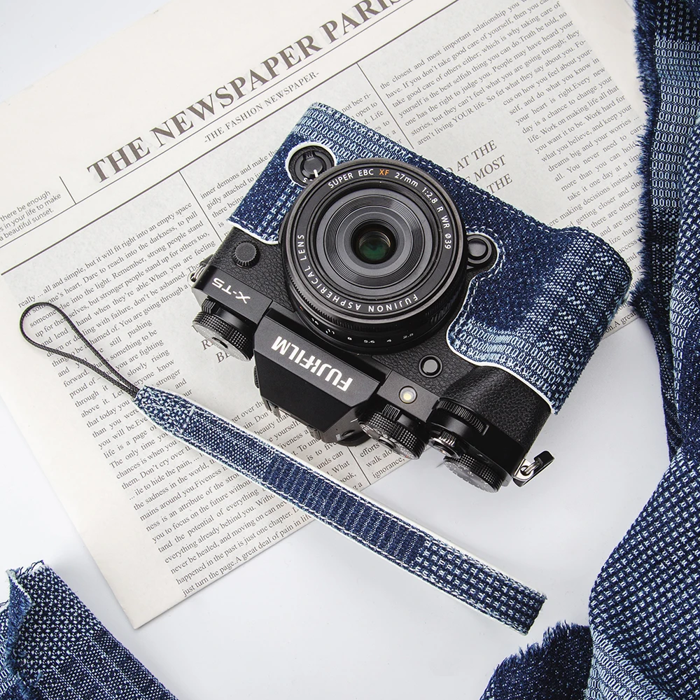 Чехол XT5 Полусумка ручной работы X-T5 Сумка для камеры Fuji Xhalf X100VI XT5 X-T5 Чехол X100VI Сумка для камеры Коробка Джинсовый защитный чехол Xhalf