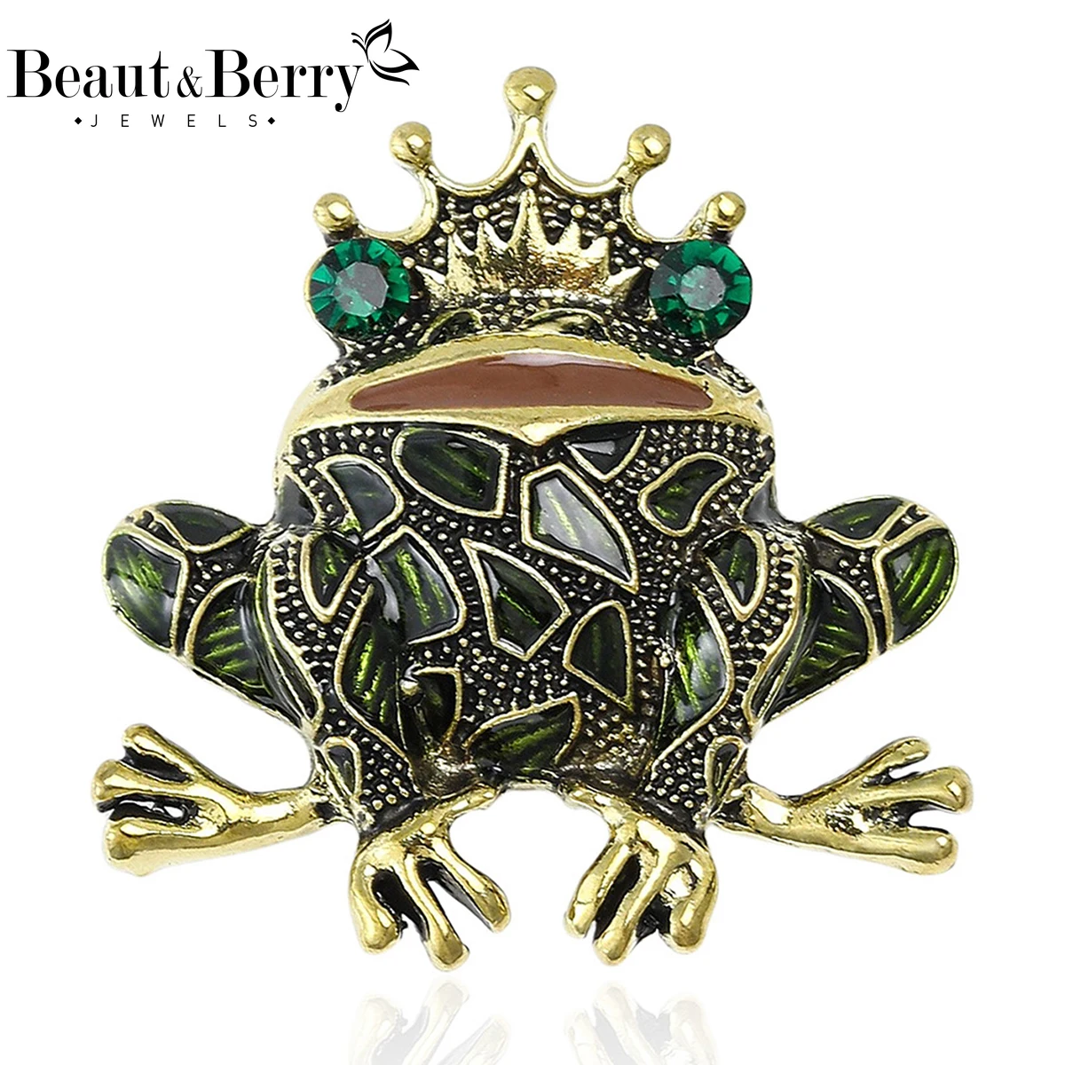 

Beaut&Berry Vintage Enamel Frog Brooches for Women Unisex Animal Pins Casual Party Jewelry Accessories Gifts Decoration