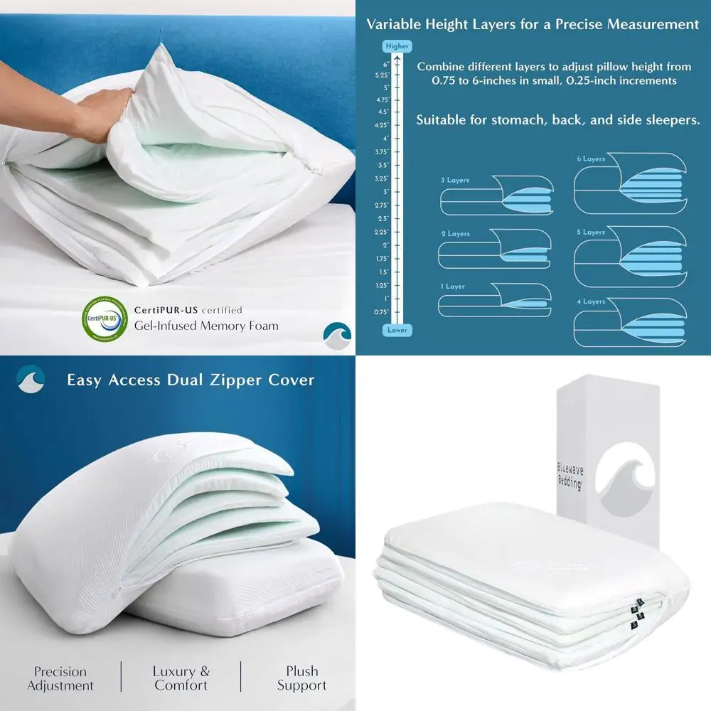 

Подушка King Size Versalayer: 20 регулируемых высот и 6 слоев пены для всех положений сна