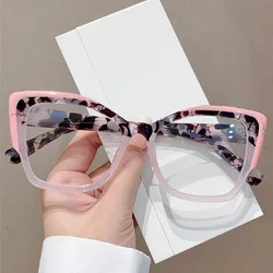 cat eyes frame personalized candy color anti blue light glasses 2025 women men artistic retro flat mirror computer goggles