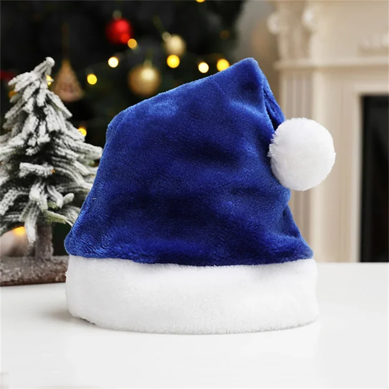 Christmas Santa Hat For Adults And Kids Unisex Velvet Cozy short Plush Red Xmas Hats 2026 New Year's Holiday Party Supplies