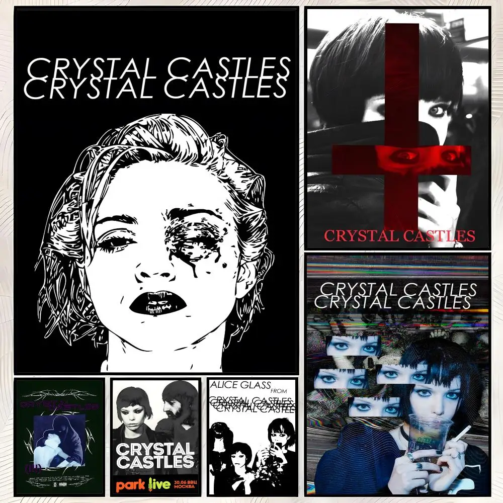 Music Band C-Crystal Castles Poster Self-Stick HD PP paper Wall Art Poster, Waterproof Decor for Bedroom, Living Room and Home