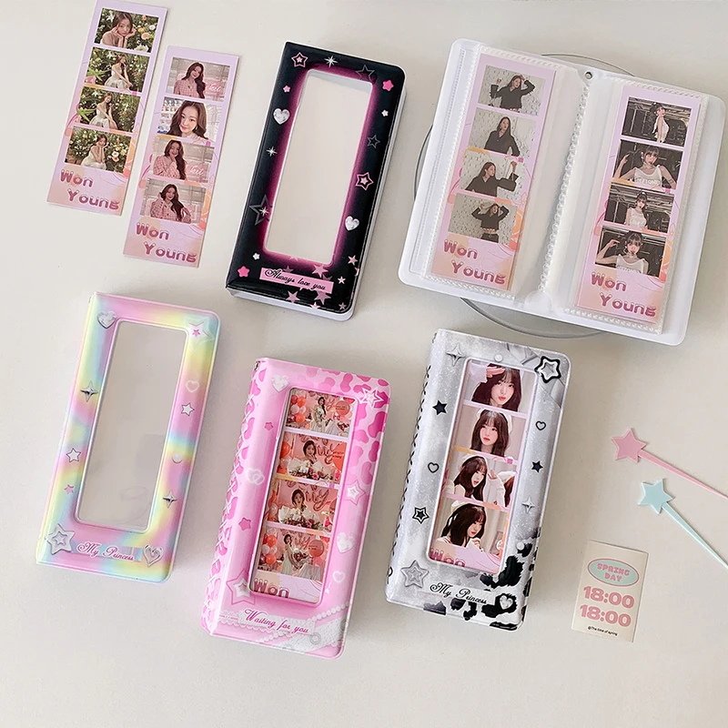 Premium Star Photo Booth Frames - 2x6 Inch Strip Photo Album, Ideal for Wedding, 18 Pages Bookmark Holder: Holds 36 Pictures