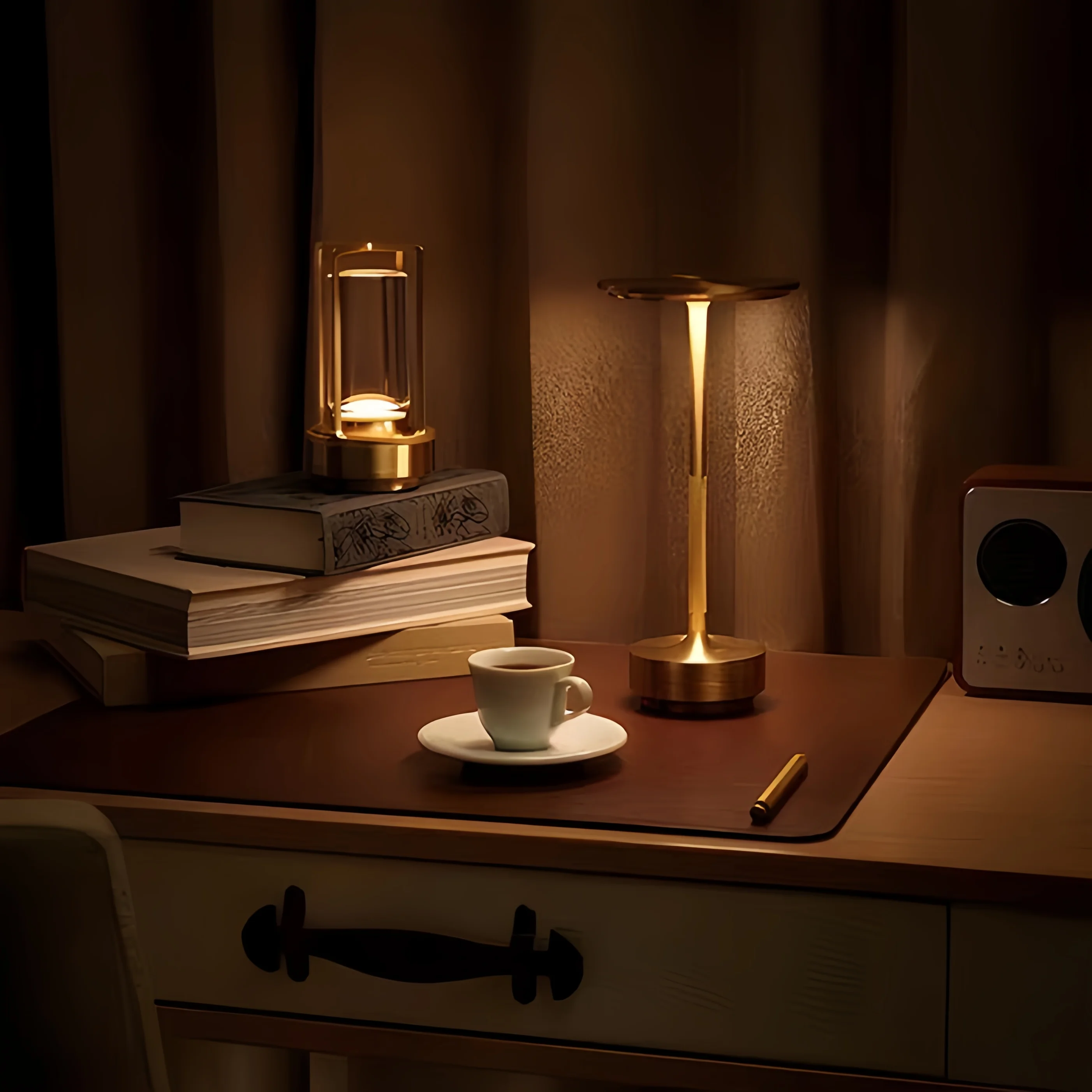 Wireless LED Table Lamp Touch Sensor Desktop Night Light USB Rechargeabl Portable Bedroom Night Light Reading Lamps Decor Light