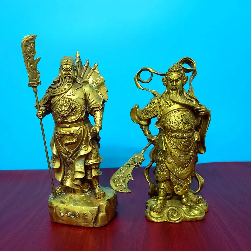 Brass bronze statue of emperor Guan Shengjun, master Guan, Duke Guan, chief Guan Yunchang, Guan Yu, statue of God Guan Erye