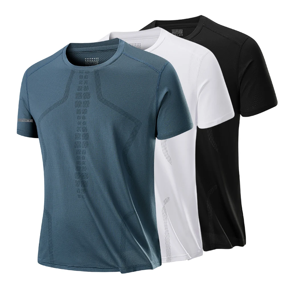 

Men Running Sport T-Shirt Men Compression Fitness Quick Dry Training Men's shirt Sport Running Shirts Customization
