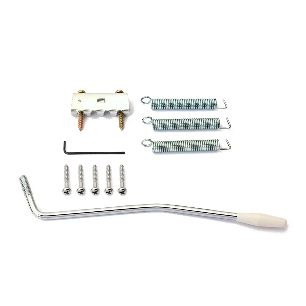 

GA205 6 String Flat ST Saddle Single Tremolo Bridge System for Electric Guitar Accessories Parts Screw-in Arm for Right (Silver)