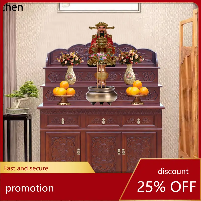

Cz home altar buddha shrine cabinet offering table three-tier offering table solid wood buddha altar shrine tibetan style