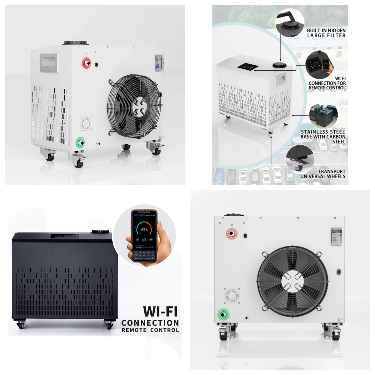 

New 1.5HP 1500W Water-Cooled Ice Bath Chiller Compressor Stainless Steel Cooling Heating Remote Control