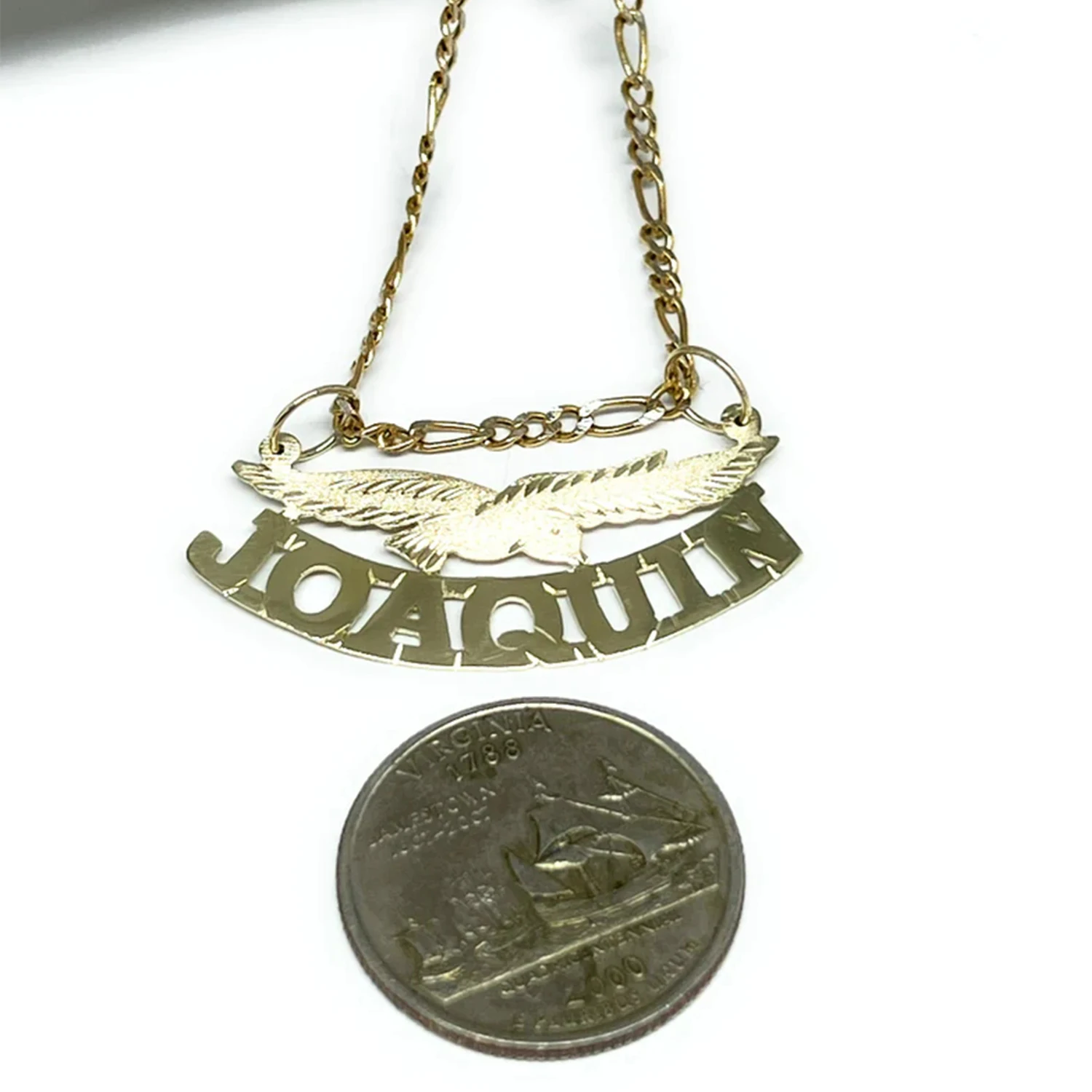 Custom Eagle Name Stainless Steel Necklace Personalized Gold Plated Jewelry With Bird Accent Unique Fashion Necklaces Christmas