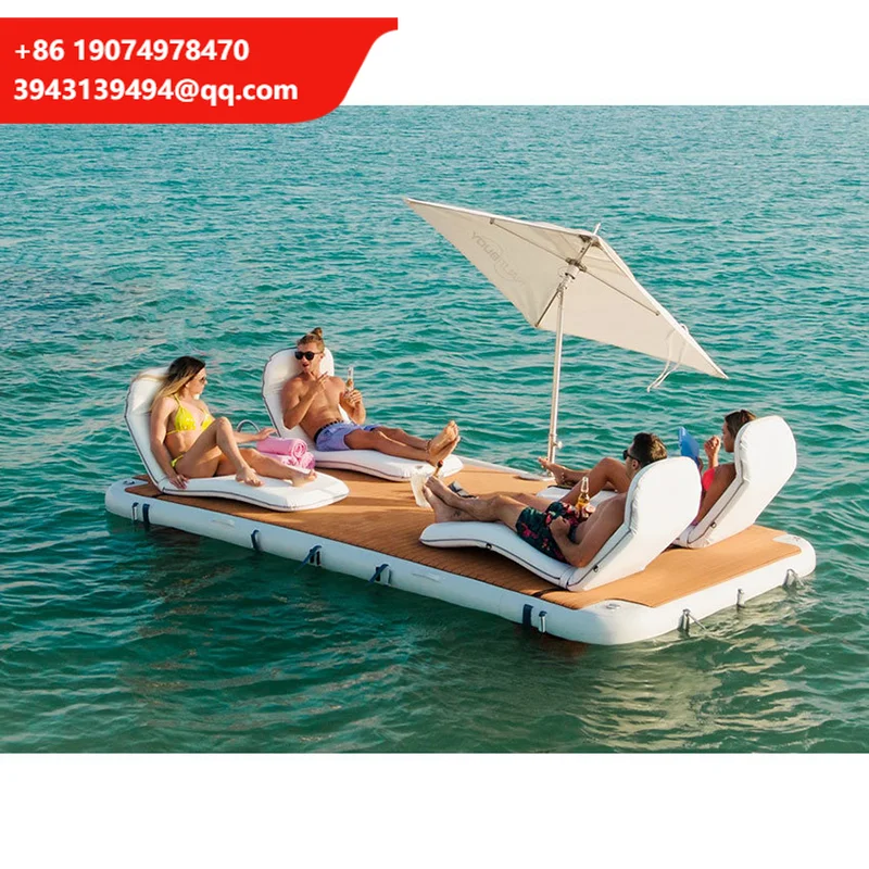 

Floating Yacht Dock Inflatable Floating Dock Swimming Platform For Relax On Water