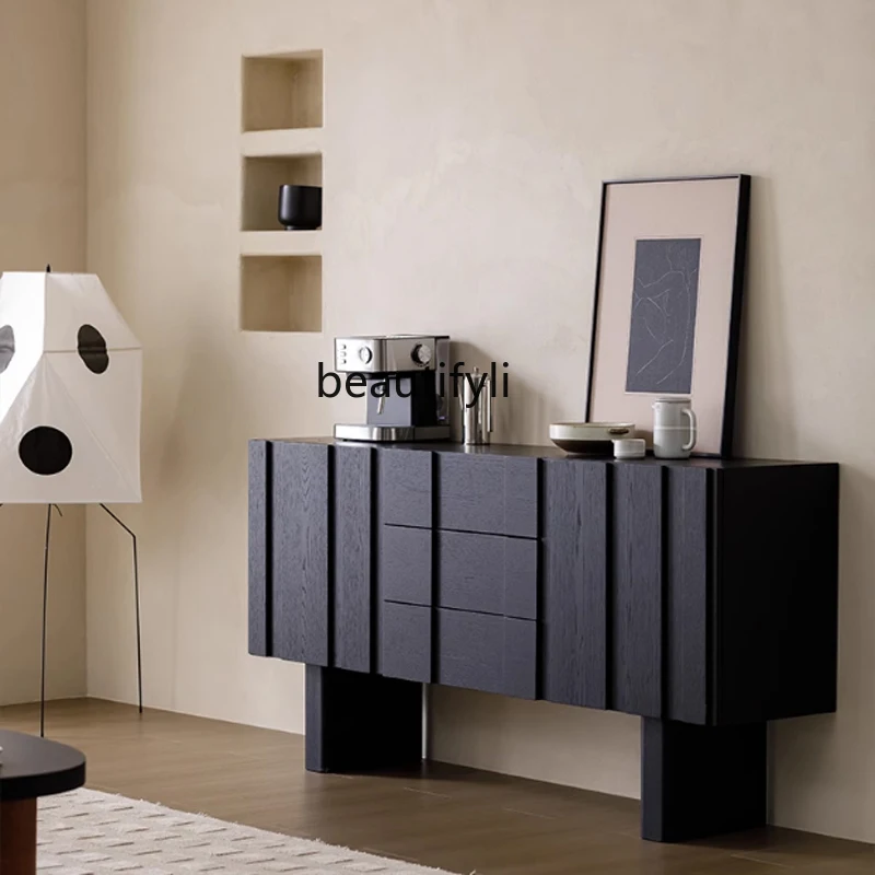 

Entry hall, entrance cabinet, pure solid wood, living room, dining side cabinet, antique TV, light luxury, modern simplicity