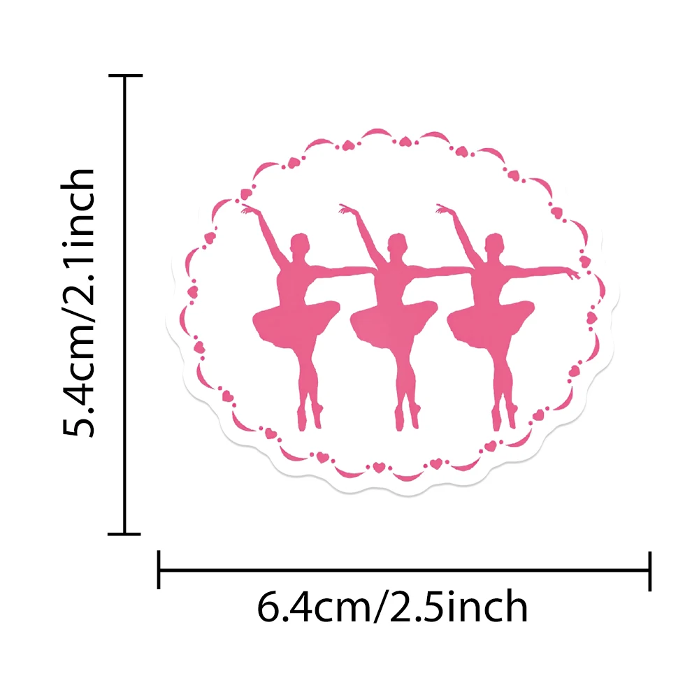 50PCS Pink Ballet Girl Club Cartoon Art Dance Sticker DIY Diary Phone Laptop Luggage Skateboard Car Decals Fun for Kid Toy Gift