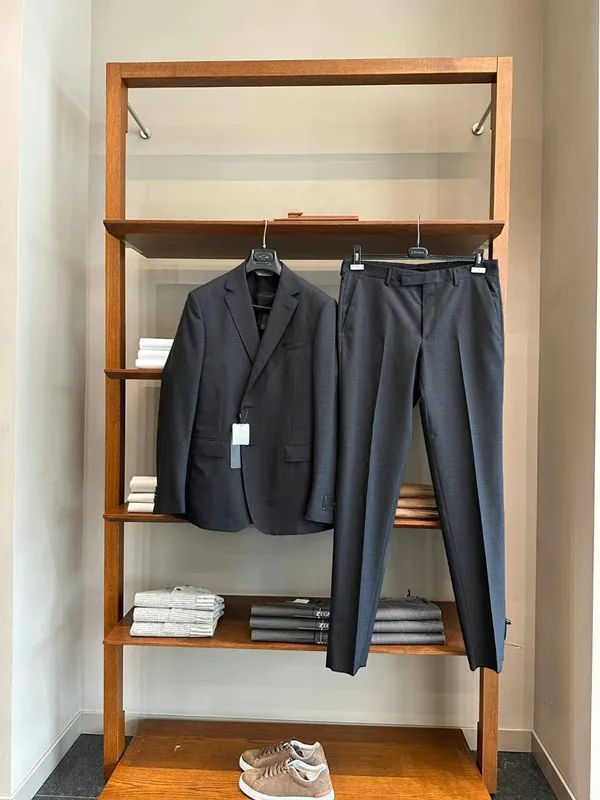 

Super 20's Wool Blend Men's Busin Suit Pants High-End Tailored Men's Faion Spring Summer Autumn Stand Fit Pure Color