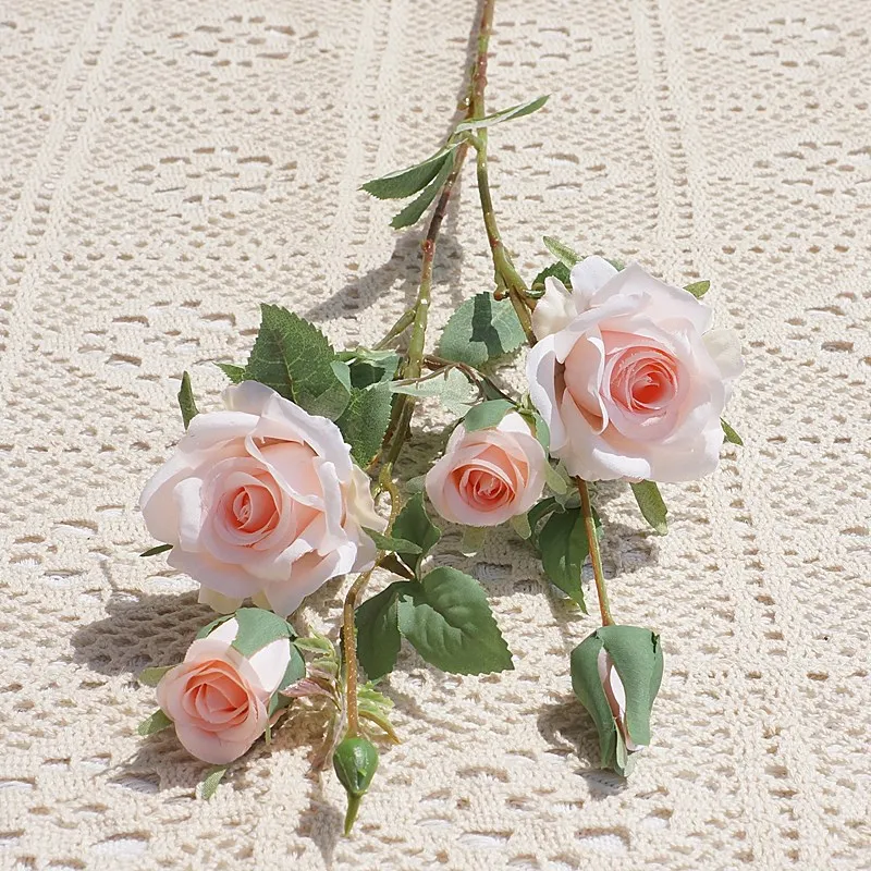 Neue schöne künstliche Rosen aus Seidenblumen, zarte Kunstblumen für Heimdekoration, Hochzeit, Valentinstag, Verlobung. – Detail 3