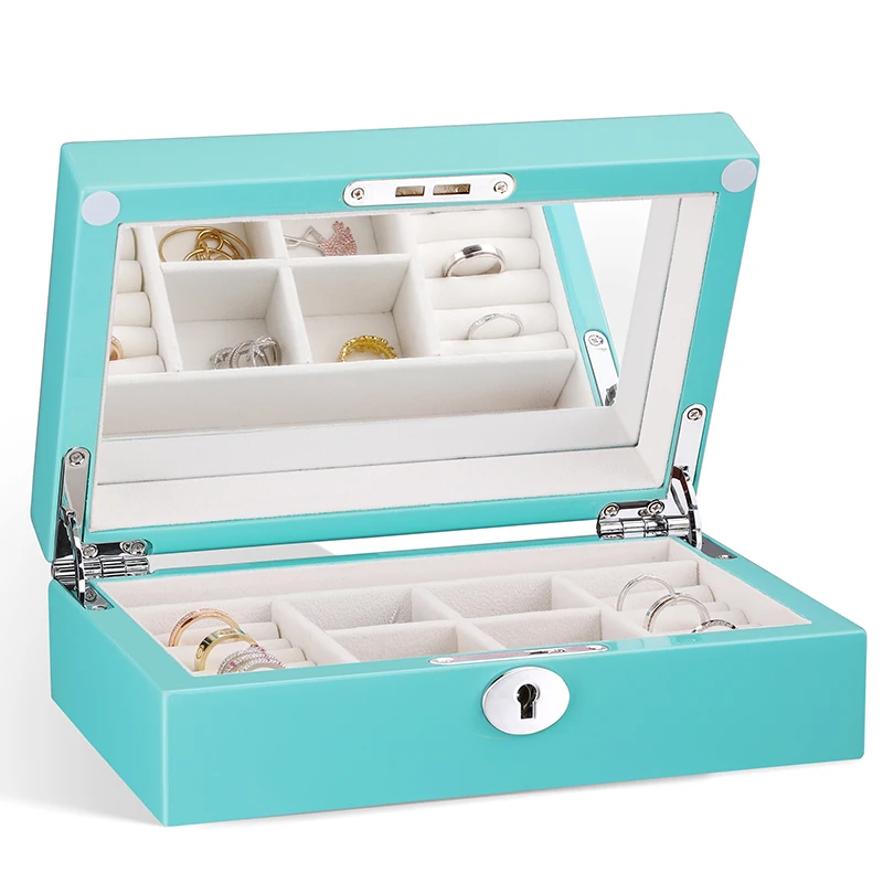 WoodenJewelry Box Wood Jewelry Organizer Necklace Earring Ring Storage Box for Women Gifts for Girls Mother