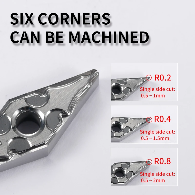 Imagem -04 - Carboneto de Inserção para Alumínio Mvjnr l Torneamento Externo Ferramenta Lâmina Torno Peças Cnc Cortador Vnmg160402 Vnmg160404 Vnmg160408-ha H01