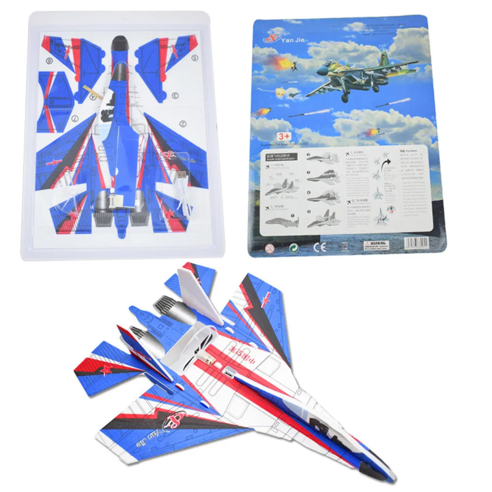 

Kids DIY USB Rechargeable Electric Hand Throw Flying Glider Planes LED Aircraft Outdoor Game Children