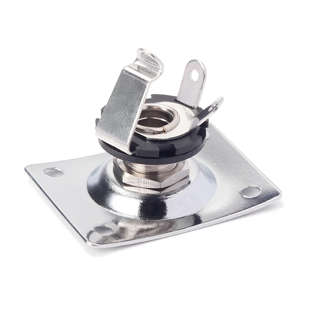 

Guitar Jack Socket 1/4 Inch 6.35Mm Copper Output Input Jack Plate For Electric Bass Acoustic Guitar Silver Instrument Part