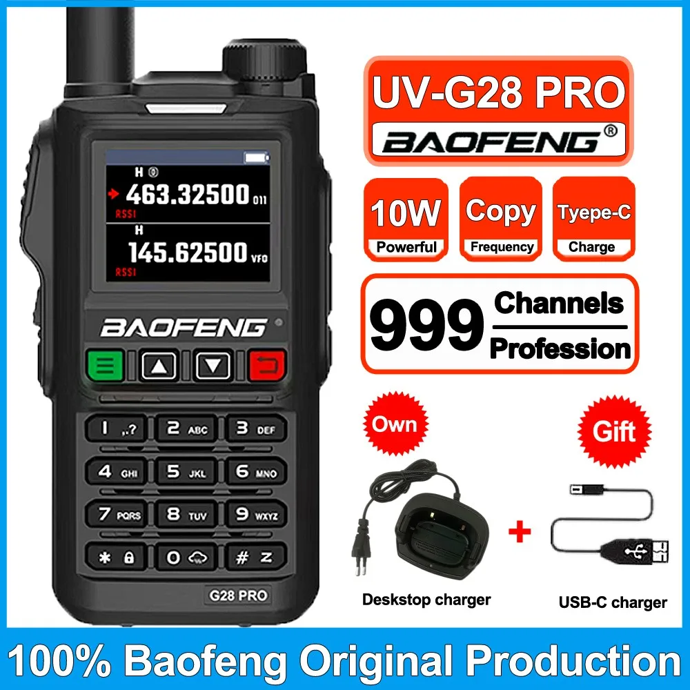 2026-baofeng-uv-g28-pro-10w-walkie-talkie-4-bands-uhf-vhf-type-c-charger-999-ch-two-way-radios-powerful-uv18h-uv-18-transceiver