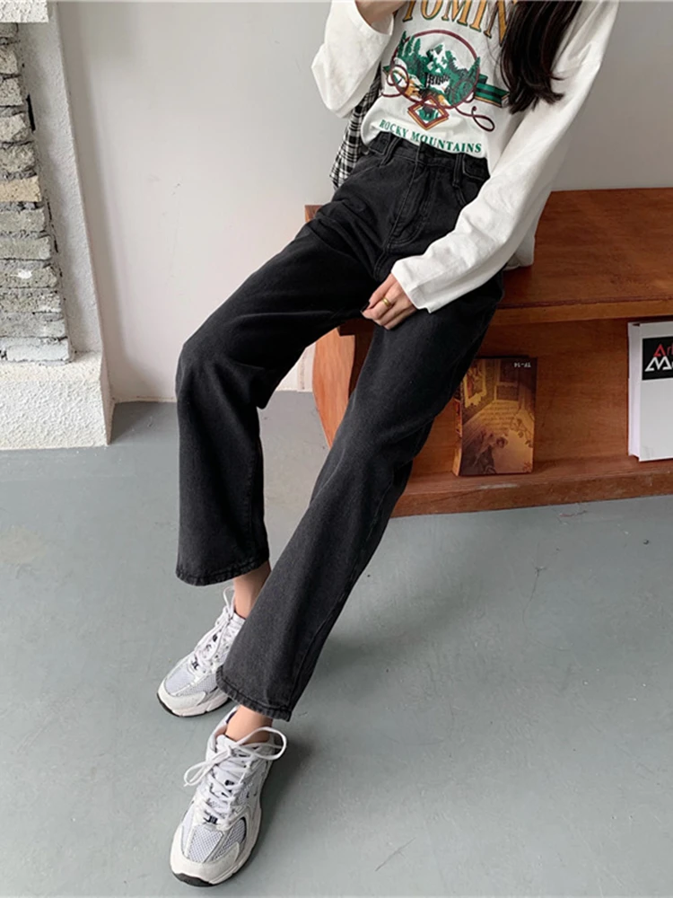 

Широкие джинсовые брюки для женщин, большие размеры, большие, пышные, женские джинсовые, модные, удобные, базовые, простые, на каждый день, универсальные