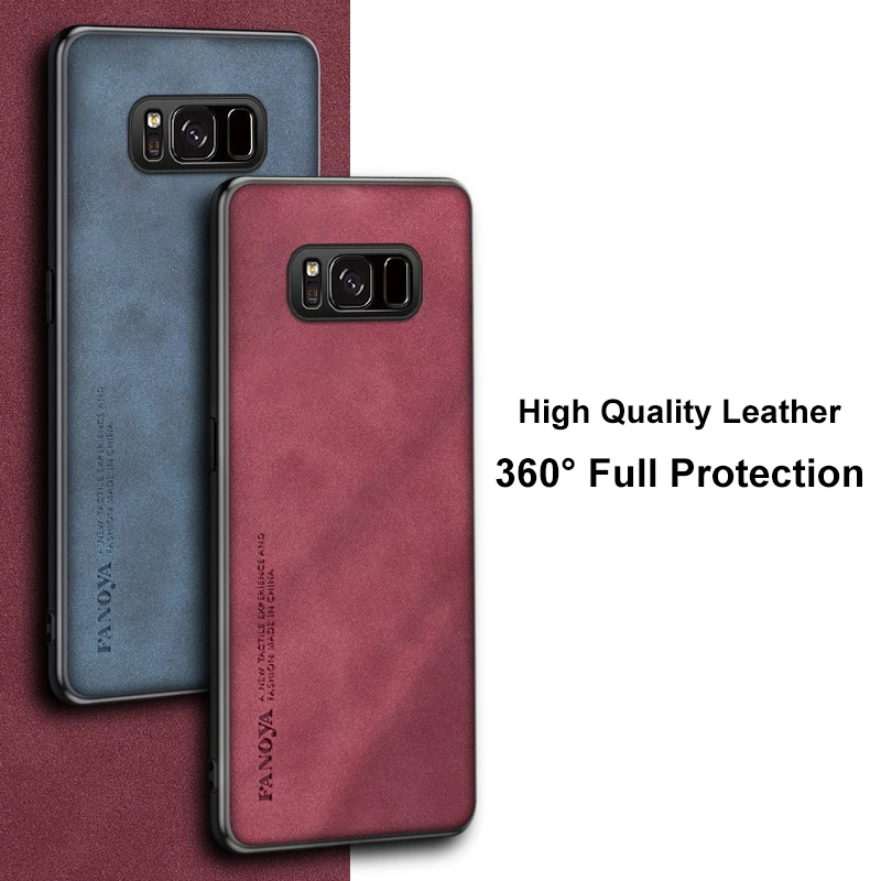 Luxury PU Leather Case For Samsung Galaxy S9 Plus Back Cover Matte Full Protection Silicone Phone Case For Samsung S8 Plus Coque