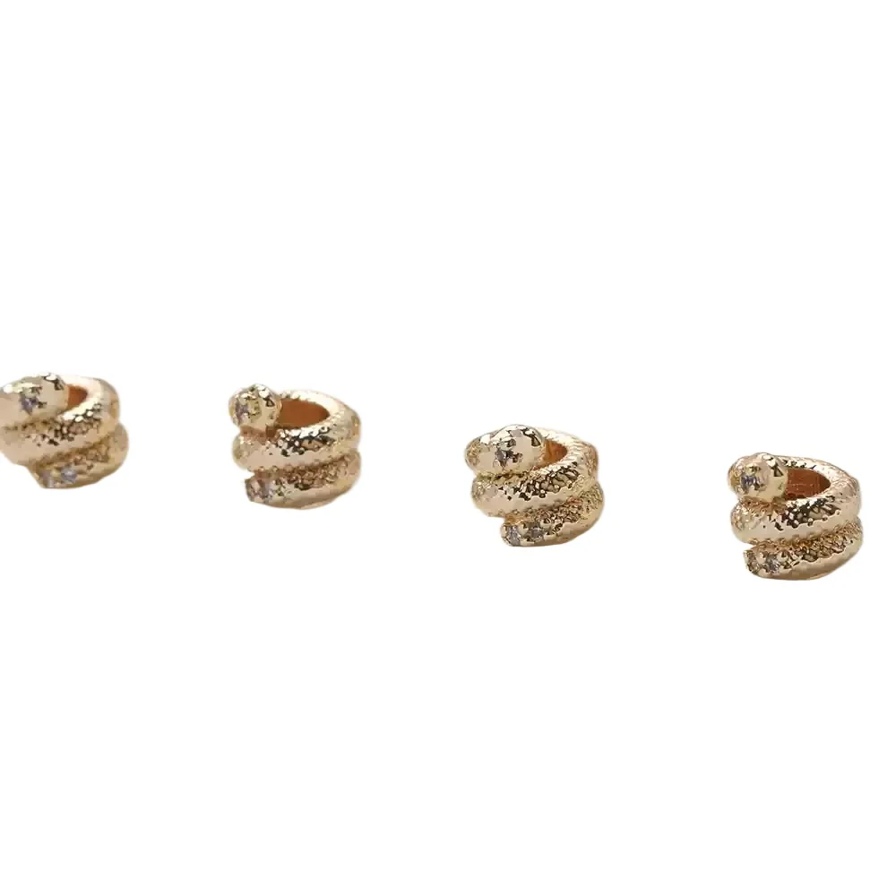 6 sztuk delikatny wąż serpentynowy projekt przegrody koraliki tworzenia biżuterii bransoletka naszyjnik dostarcza DIY mosiądz 14k pozłacane 7*6.6mm — zdjęcie 2