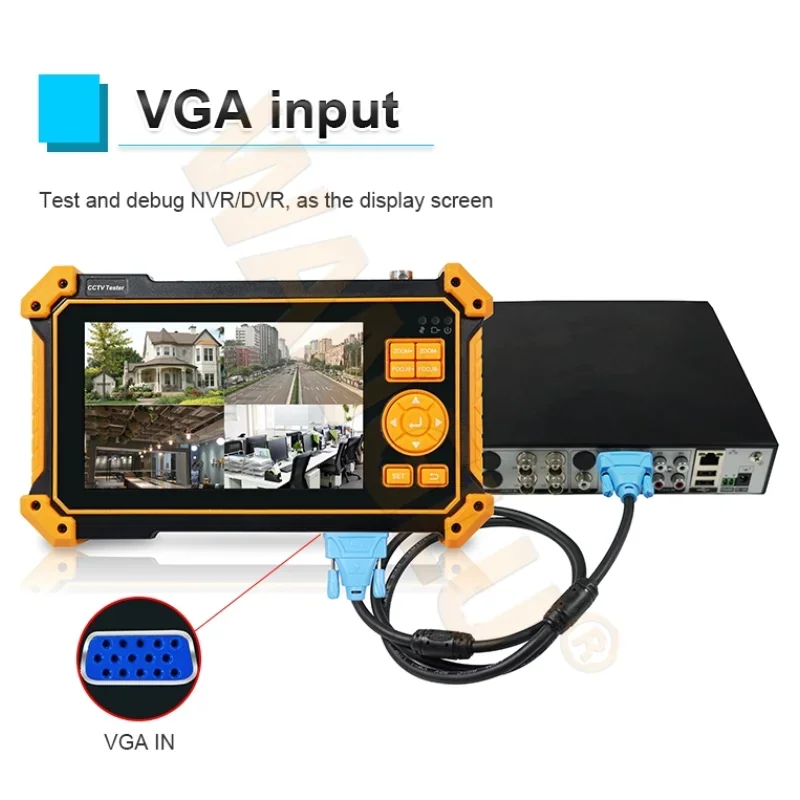 

NEW Auto HD3100 LED Lighting 5 inch 8MP CCTV Camera Tester AHD Test Monitor TVI CVI CVBS Portable Support UTP PTZ HDMI VGA Input