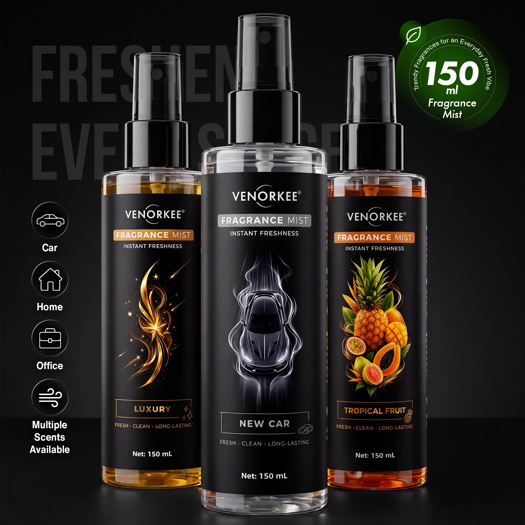 150ML Multi-Duft Duftspray Tragbarer Lufterfrischer für Auto und Zuhause Langanhaltender Romantischer Duft Atmosphäre – Detail 1