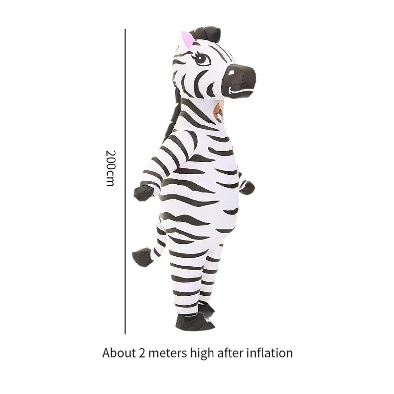 Nadmuchiwany kostium zebry, przebranie, kostium na całe ciało, do odgrywania ról, nadmuchiwany