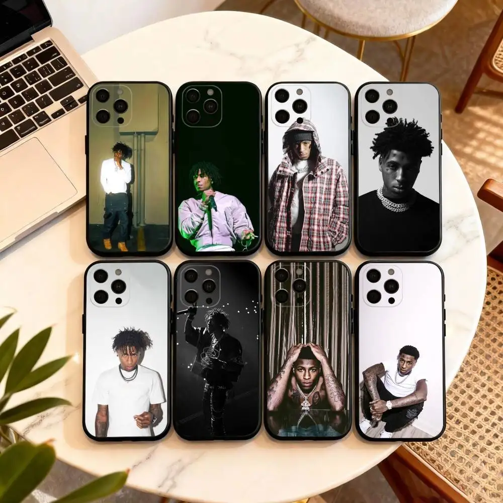 

r-Rapper YoungBoy Phone Case For iPhone 17,16,15,14,13,12,11 Plus,Pro Max,XS,Soft Silicone Black Cover