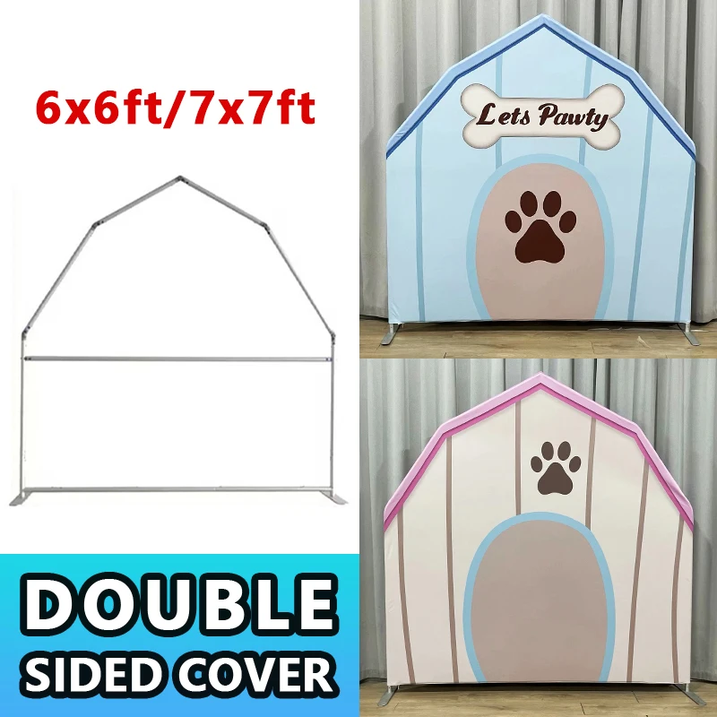 Barn Shape Arch Party Stands with Covers, House Backdrops for Children's Birthdays, Baby Showers, Weddings, Photo Booths