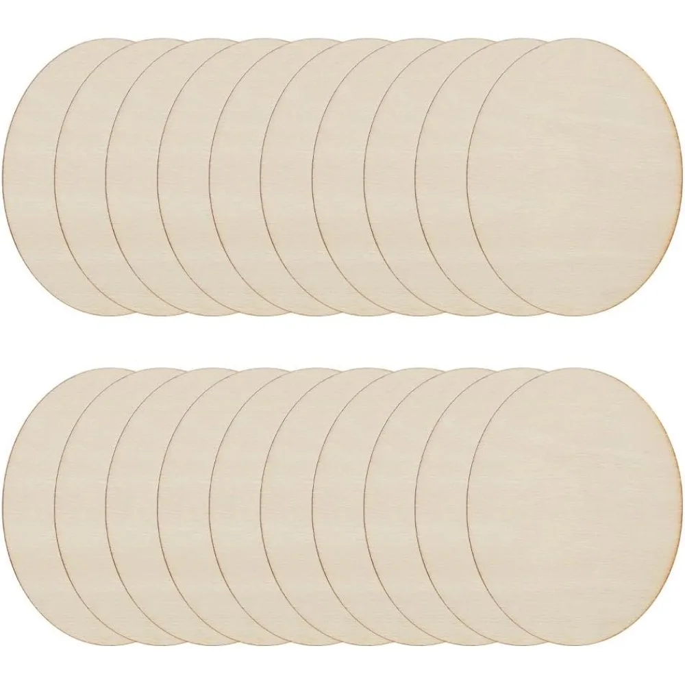 40pcs Wooden Oval Cutout 2.3 x 3 Inch Unfinished Beech Wooden Blank Slices Crafts Wood Oval Cutout Shape DIY Plank Cutout