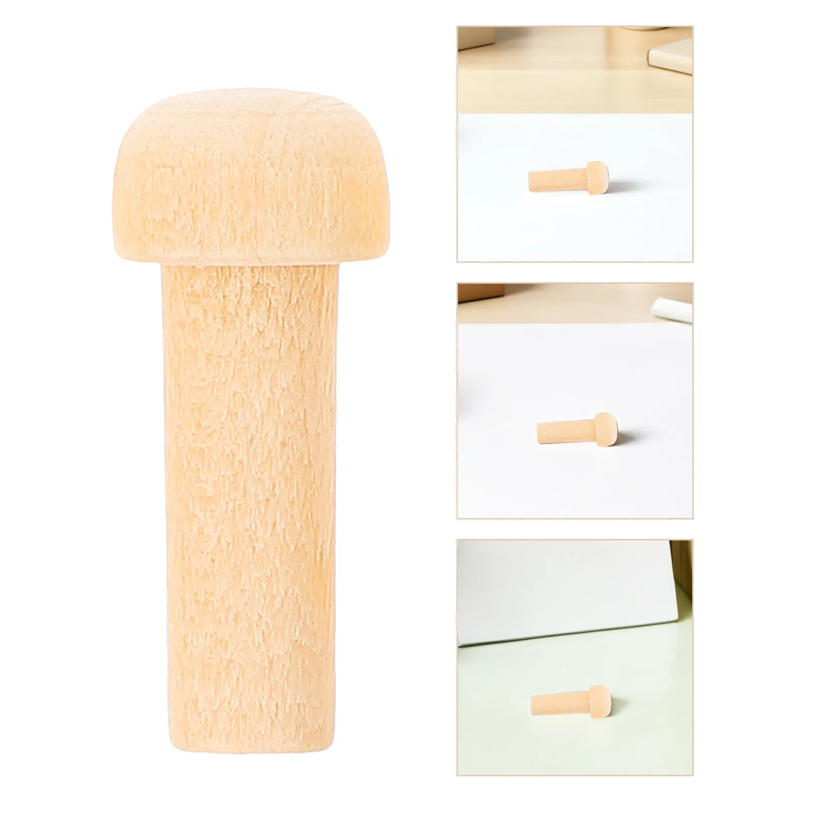 50Pcs Wooden Axle Pegs Natural Mushroom Shape Unfinished Blank for Painting DIY Crafts Train Woodworking 0.79x0.31 Inch