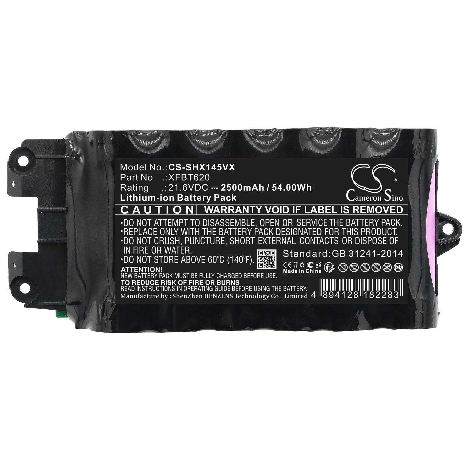 CameronSino 21.6V 2500mAh Vacuum Cleaner Battery XFBT620 for Shark IX140,IX141,IZ141,UZ145,IX141H,IX142,IZ140,IZ140C,IZ141C