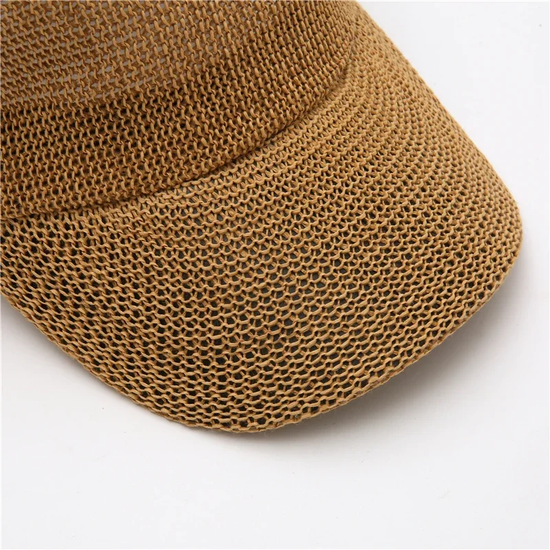 Sunscreen Summer Baseball Caps Adjustable Fashion Solid Color Anti-UV New Straw Hat Woman Outdoor Casual Sun Hats Beach Sun Cap